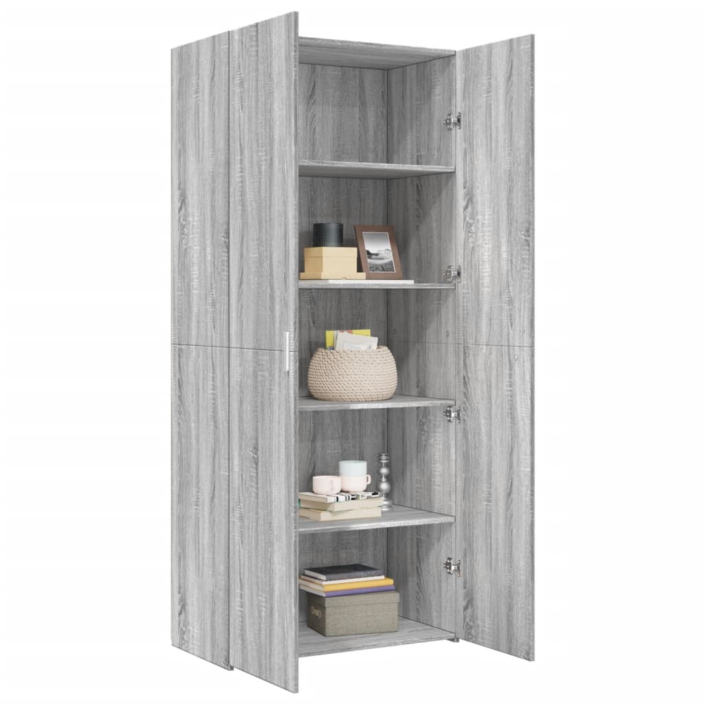 Highboard Grey Sonoma 80x42.5x185 cm Engineered Wood